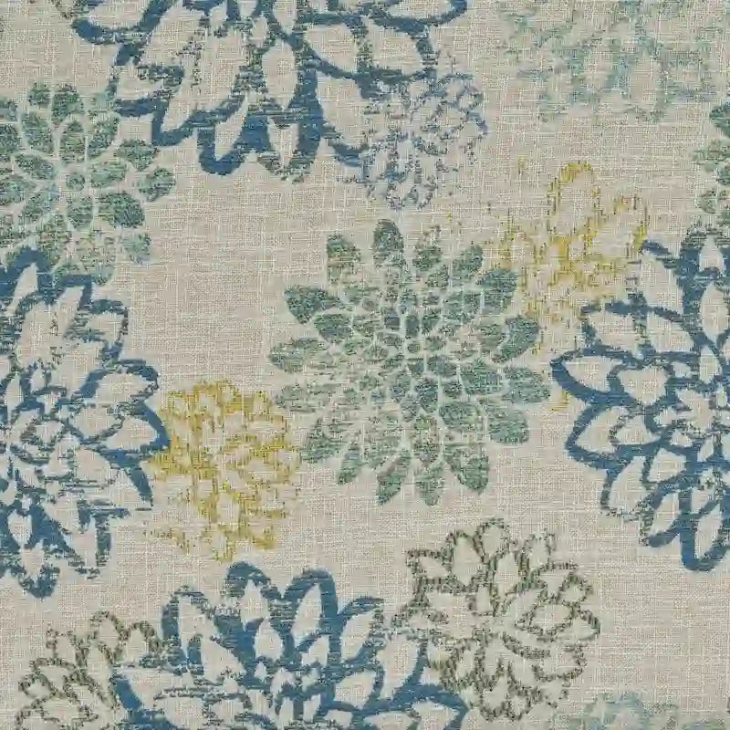 Fauteuil inclinable club à motifs floraux beige clair et bleu, une place