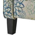 Fauteuil inclinable club à motifs floraux beige clair et bleu, une place
