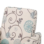 Fauteuil inclinable club à motifs floraux beige clair et bleu, une place