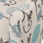 Fauteuil inclinable club à motifs floraux beige clair et bleu, une place