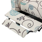 Fauteuil inclinable club à motifs floraux beige clair et bleu, une place