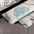 Fauteuil inclinable club à motifs floraux beige clair et bleu, une place