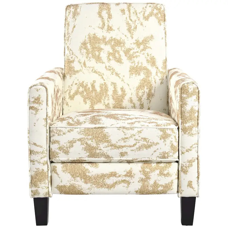 Fauteuil inclinable club à motifs floraux beige clair et bleu, une place