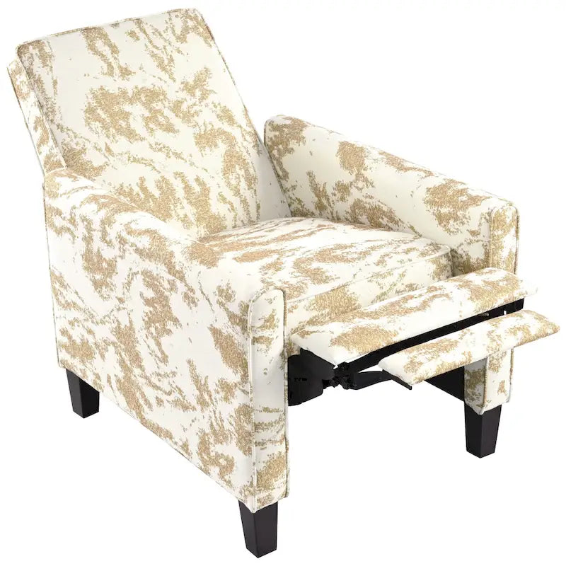 Fauteuil inclinable club à motifs floraux beige clair et bleu, une place