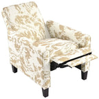 Fauteuil inclinable club à motifs floraux beige clair et bleu, une place
