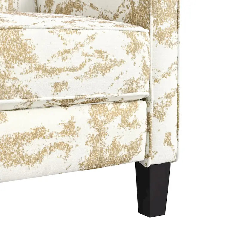 Fauteuil inclinable club à motifs floraux beige clair et bleu, une place