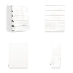 Commode de rangement 5 tiroirs à finition brillante avec éclairage LED – Blanc/Noir, 1 personne