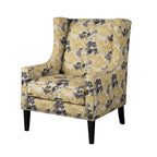 Fauteuil d'appoint à oreilles fleuri jaune, une place