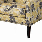 Fauteuil d'appoint à oreilles fleuri jaune, une place