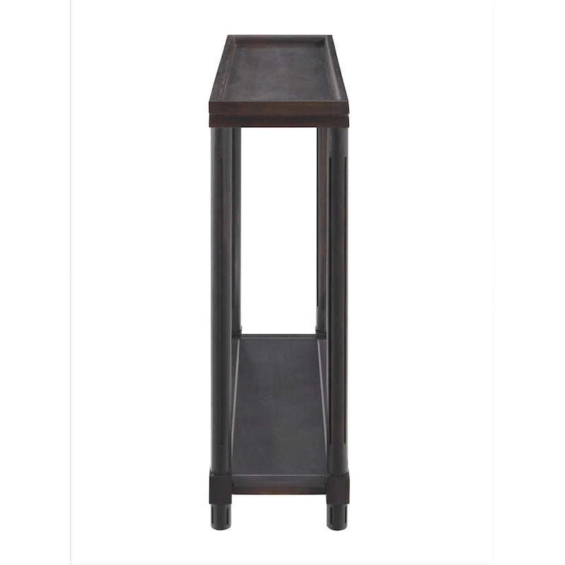 Tables d'appoint étroites en bois, espresso, ensemble de 2