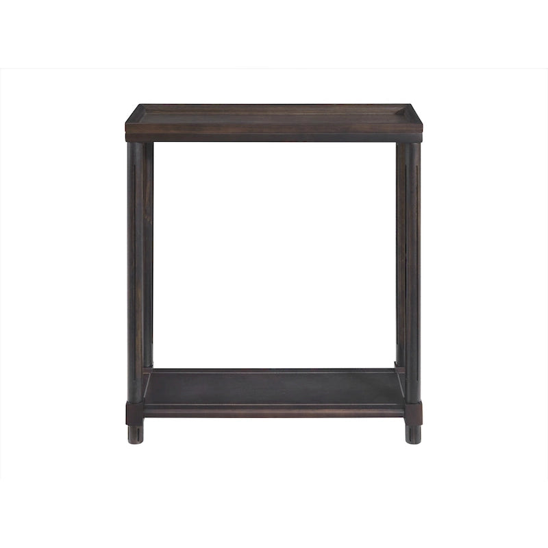 Tables d'appoint étroites en bois, espresso, ensemble de 2