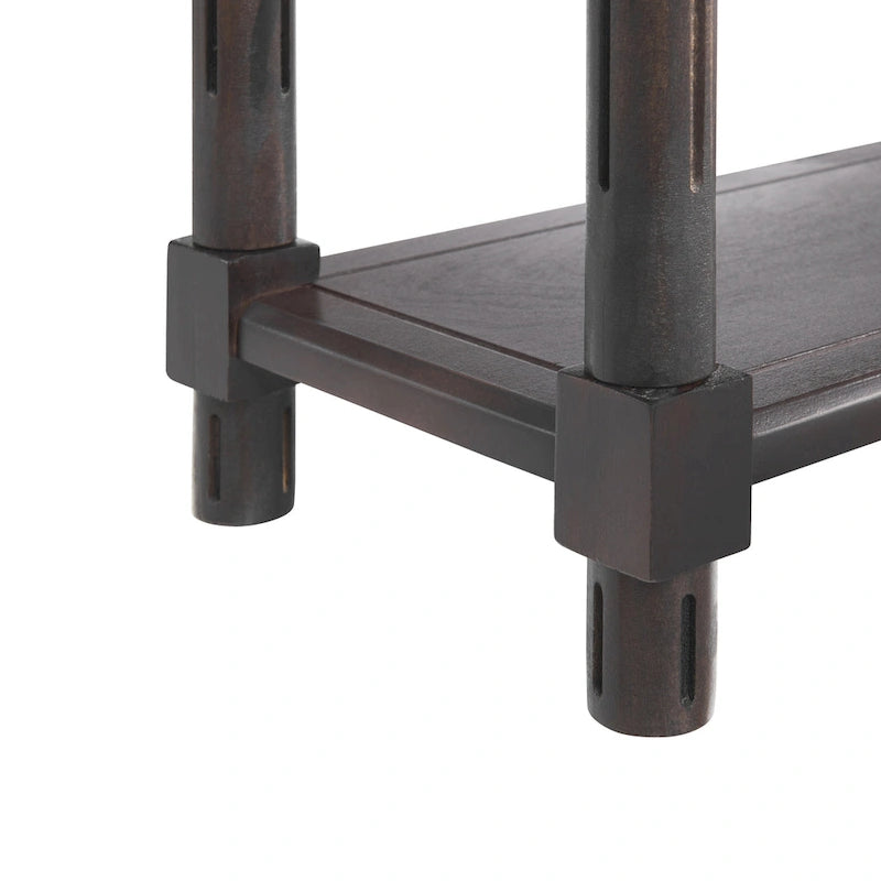 Tables d'appoint étroites en bois, espresso, ensemble de 2