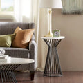 Table d'appoint piédestal à plateau en marbre noir et blanc, 1 pièce