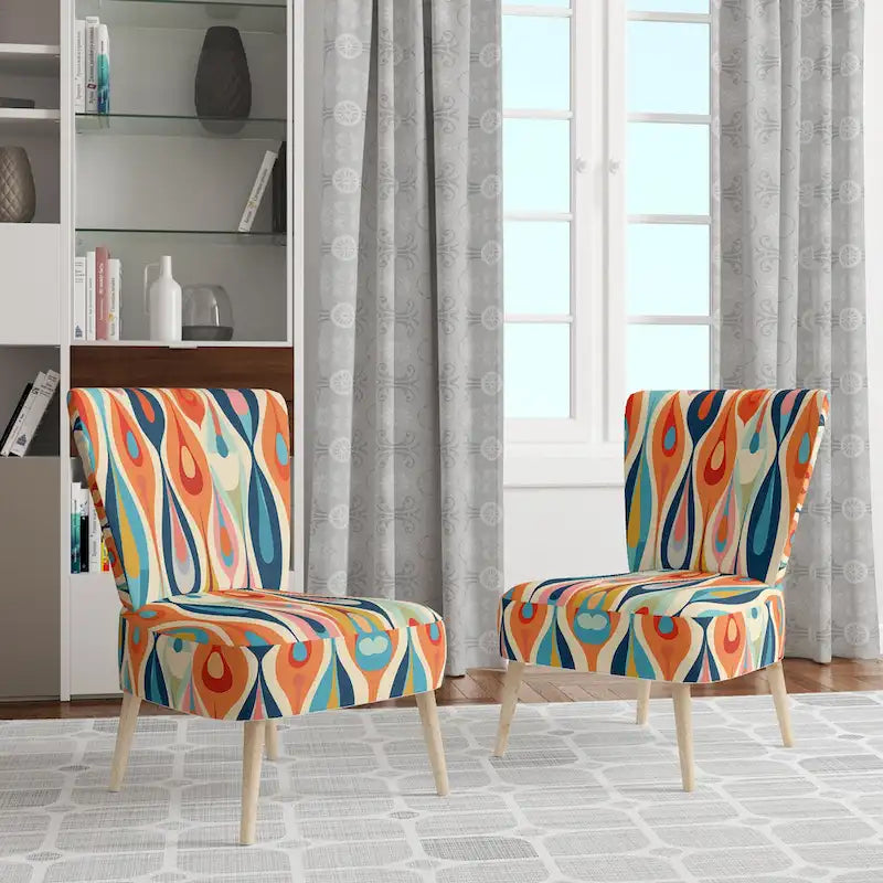 Fauteuil d'appoint abstrait multicolore – Style moderne, 1 place
