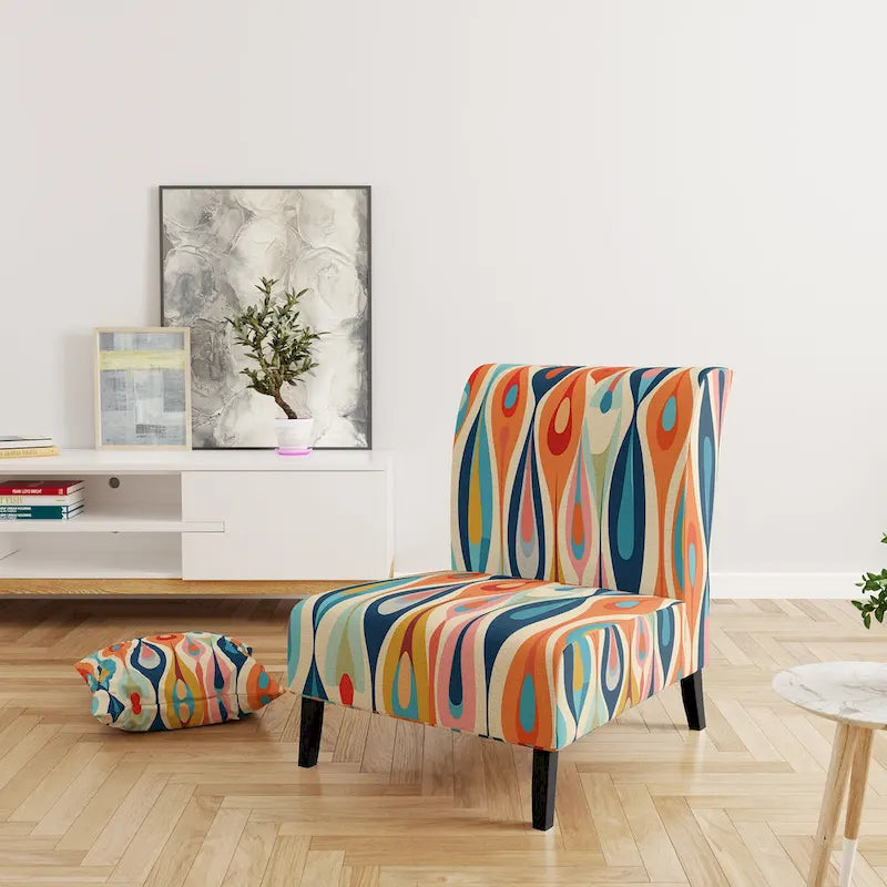 Fauteuil d'appoint abstrait multicolore – Style moderne, 1 place