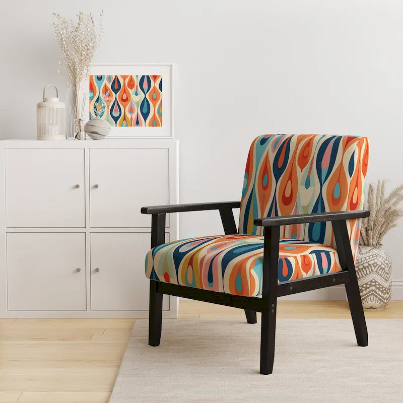 Fauteuil d'appoint abstrait multicolore – Style moderne, 1 place