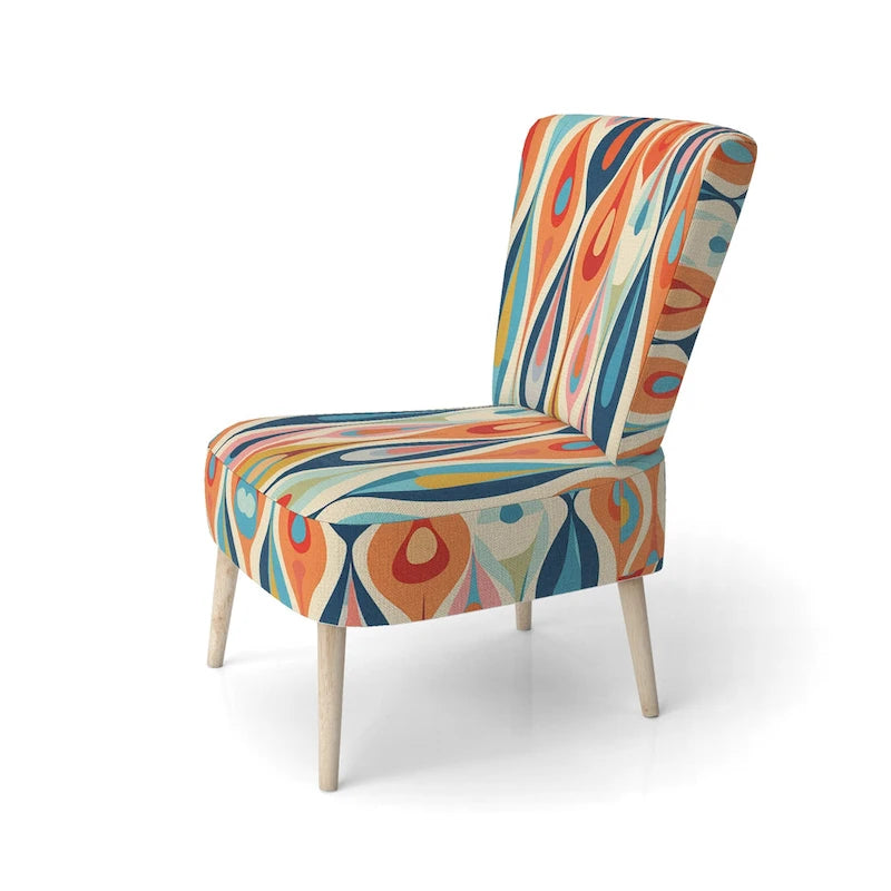 Fauteuil d'appoint abstrait multicolore – Style moderne, 1 place