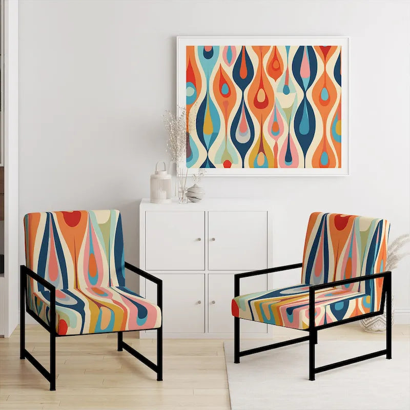 Fauteuil d'appoint abstrait multicolore – Style moderne, 1 place