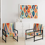 Fauteuil d'appoint abstrait multicolore – Style moderne, 1 place