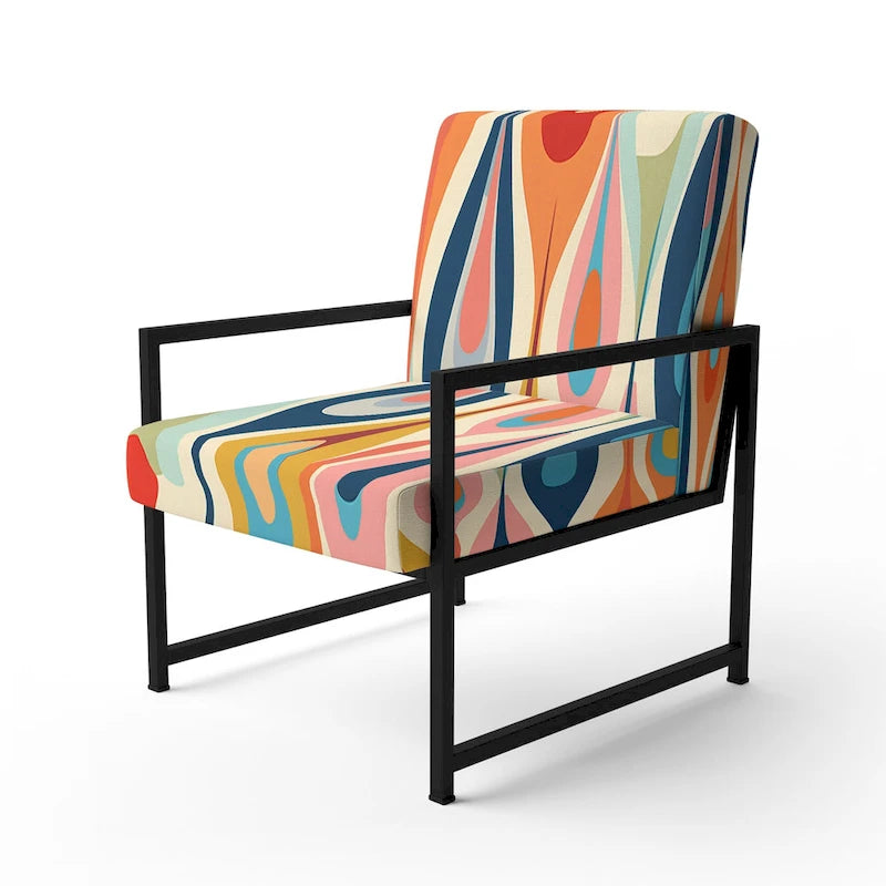 Fauteuil d'appoint abstrait multicolore – Style moderne, 1 place