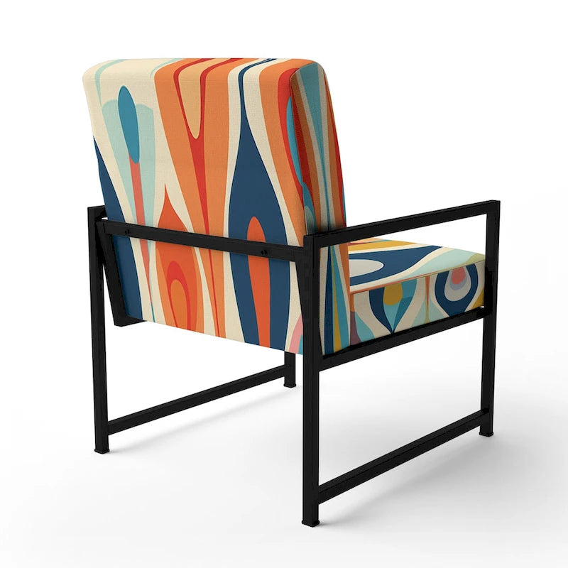 Fauteuil d'appoint abstrait multicolore – Style moderne, 1 place