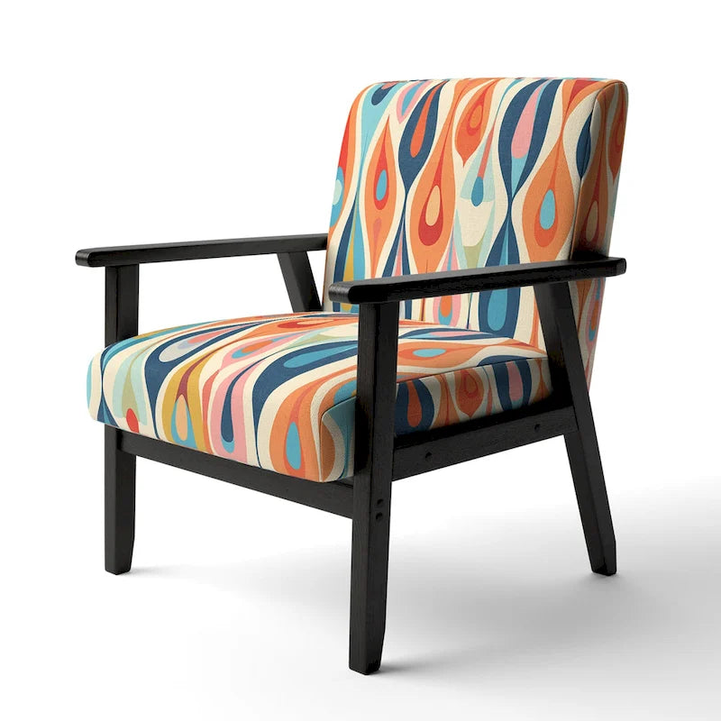 Fauteuil d'appoint abstrait multicolore – Style moderne, 1 place