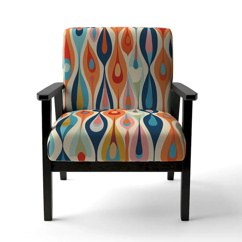 Fauteuil d'appoint abstrait multicolore – Style moderne, 1 place