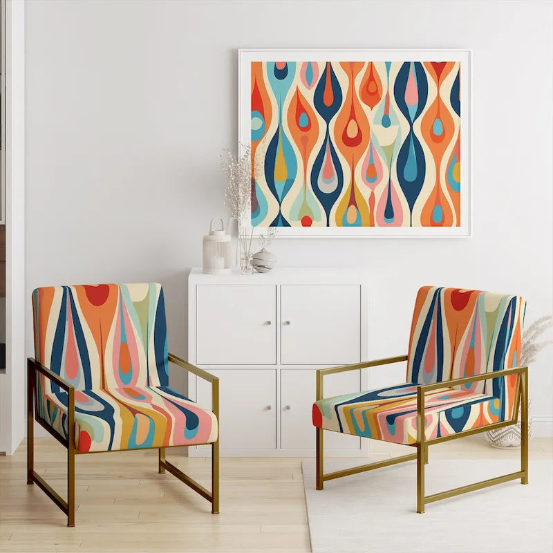 Fauteuil d'appoint abstrait multicolore – Style moderne, 1 place