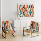 Fauteuil d'appoint abstrait multicolore – Style moderne, 1 place