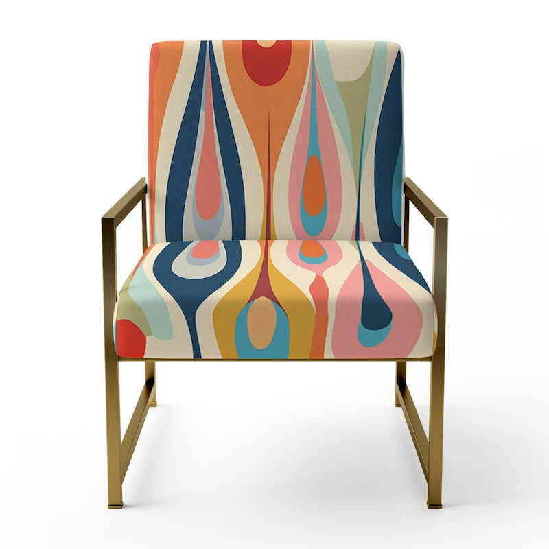 Fauteuil d'appoint abstrait multicolore – Style moderne, 1 place