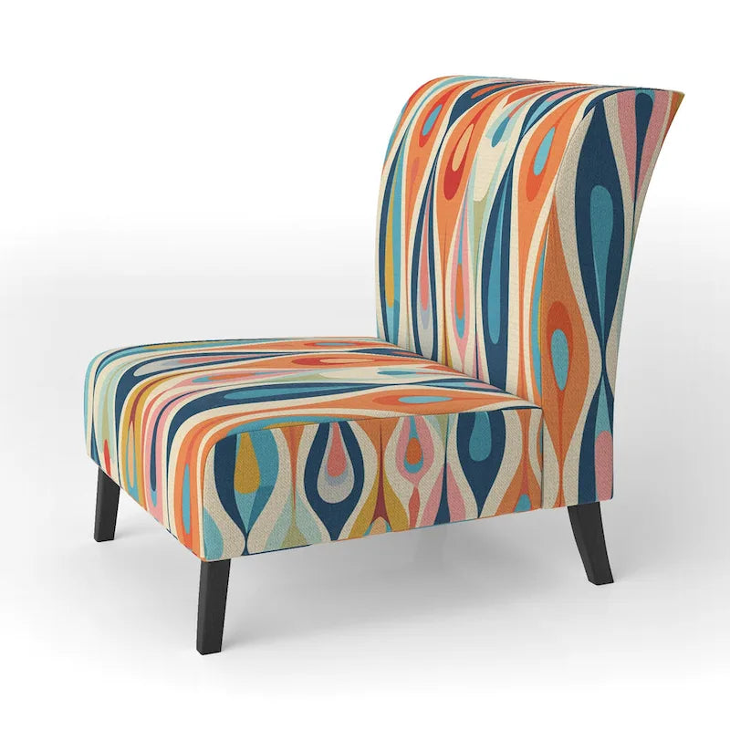 Fauteuil d'appoint abstrait multicolore – Style moderne, 1 place