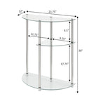 Console à 3 niveaux en verre trempé et chrome, assemblage par 1 personne