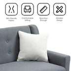 Causeuse capitonnée en lin gris / beige / jaune – 2 places