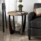 Marron et noir, pied géométrique/en croix/en demi-lune, table d'appoint/table basse/console, pour 1 personne