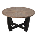 Marron et noir, pied géométrique/en croix/en demi-lune, table d'appoint/table basse/console, pour 1 personne