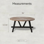 Marron et noir, pied géométrique/en croix/en demi-lune, table d'appoint/table basse/console, pour 1 personne