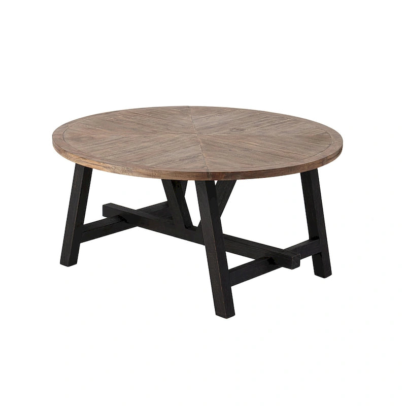 Marron et noir, pied géométrique/en croix/en demi-lune, table d'appoint/table basse/console, pour 1 personne