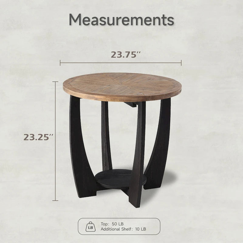 Marron et noir, pied géométrique/en croix/en demi-lune, table d'appoint/table basse/console, pour 1 personne