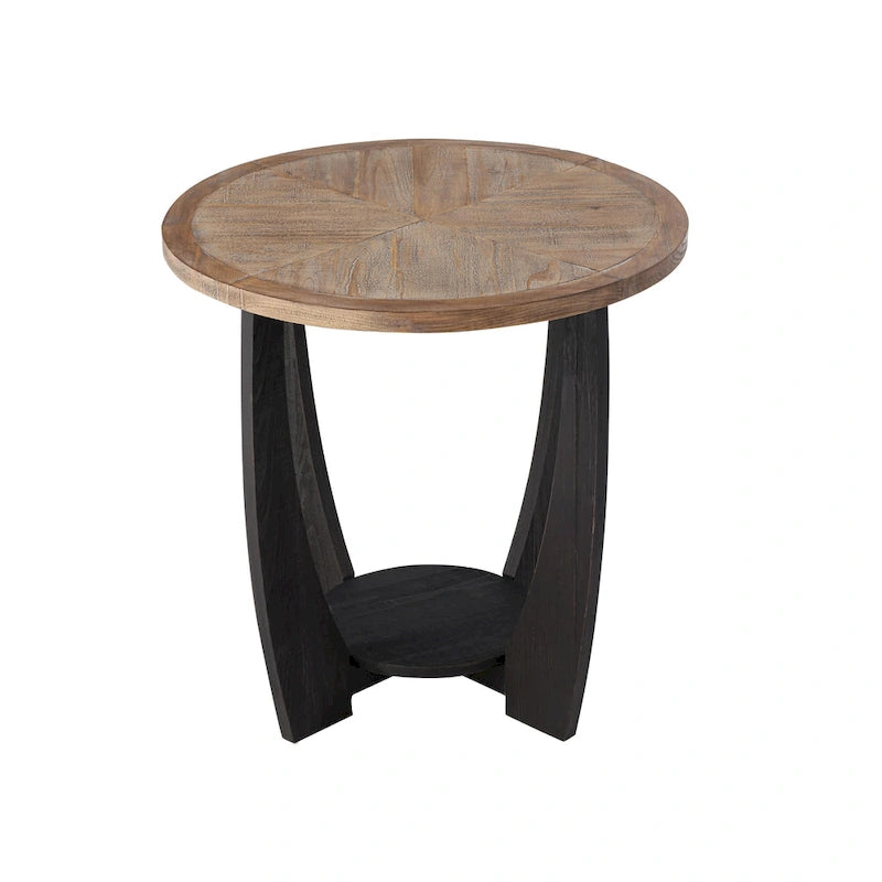 Marron et noir, pied géométrique/en croix/en demi-lune, table d'appoint/table basse/console, pour 1 personne
