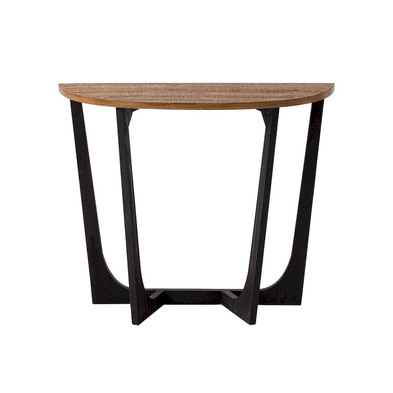 Marron et noir, pied géométrique/en croix/en demi-lune, table d'appoint/table basse/console, pour 1 personne