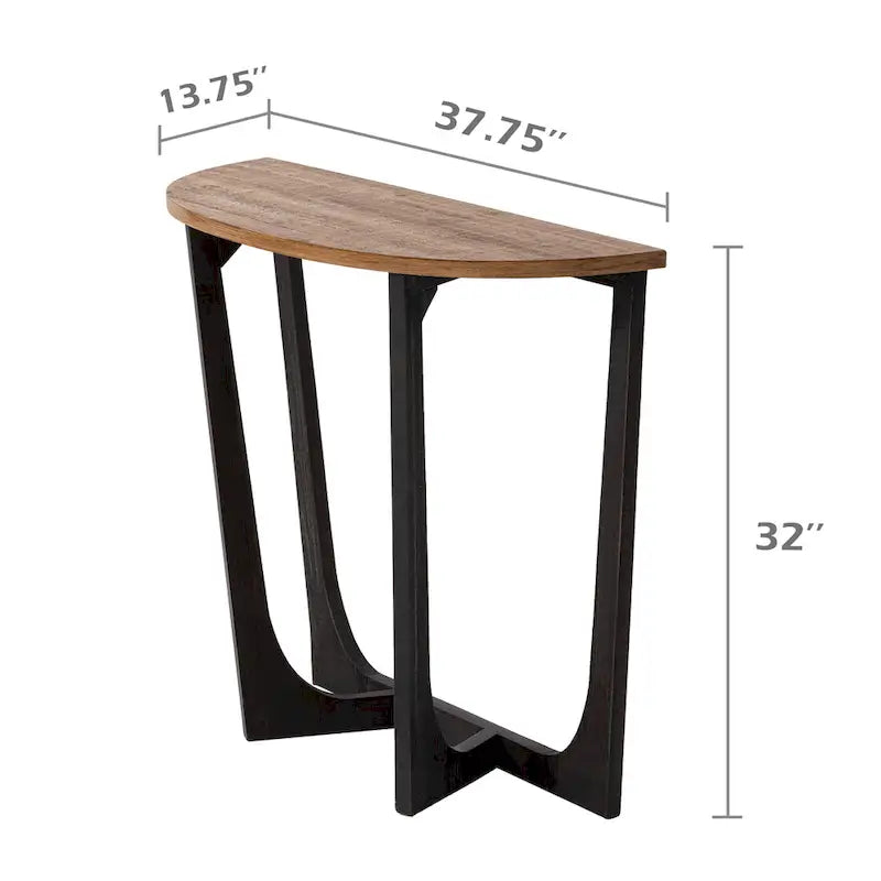 Marron et noir, pied géométrique/en croix/en demi-lune, table d'appoint/table basse/console, pour 1 personne