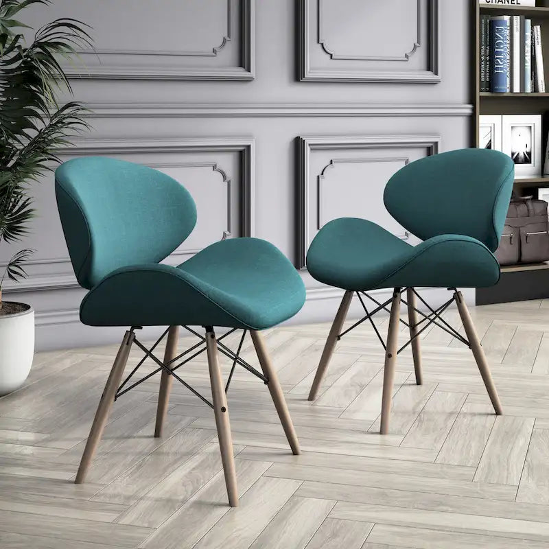 Fauteuil d'appoint Mid-Century – Beige / Gris Foncé / Bleu Canard, Cuir reconstitué, 1 à 2 places