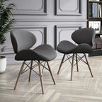 Fauteuil d'appoint Mid-Century – Beige / Gris Foncé / Bleu Canard, Cuir reconstitué, 1 à 2 places