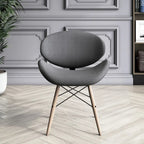 Fauteuil d'appoint Mid-Century – Beige / Gris Foncé / Bleu Canard, Cuir reconstitué, 1 à 2 places