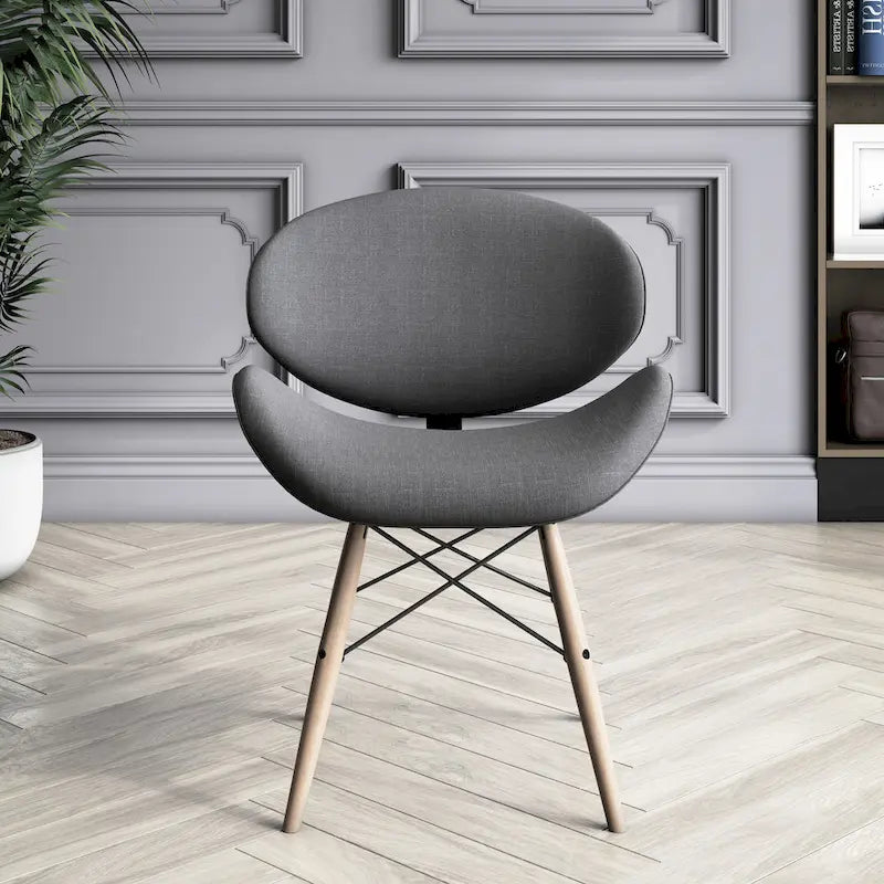 Fauteuil d'appoint Mid-Century – Beige / Gris Foncé / Bleu Canard, Cuir reconstitué, 1 à 2 places