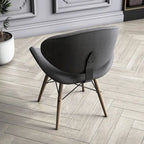 Fauteuil d'appoint Mid-Century – Beige / Gris Foncé / Bleu Canard, Cuir reconstitué, 1 à 2 places