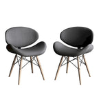 Fauteuil d'appoint Mid-Century – Beige / Gris Foncé / Bleu Canard, Cuir reconstitué, 1 à 2 places