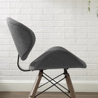 Fauteuil d'appoint Mid-Century – Beige / Gris Foncé / Bleu Canard, Cuir reconstitué, 1 à 2 places