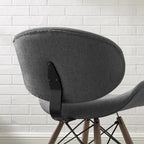 Fauteuil d'appoint Mid-Century – Beige / Gris Foncé / Bleu Canard, Cuir reconstitué, 1 à 2 places