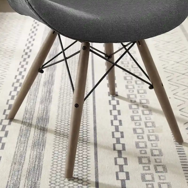 Fauteuil d'appoint Mid-Century – Beige / Gris Foncé / Bleu Canard, Cuir reconstitué, 1 à 2 places